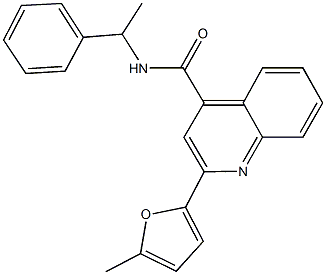 2-(5-methyl-2-furyl)-N-(1-phenylethyl)-4-quinolinecarboxamide Struktur