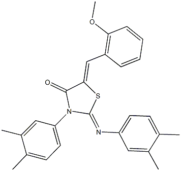 3-(3,4-dimethylphenyl)-2-[(3,4-dimethylphenyl)imino]-5-(2-methoxybenzylidene)-1,3-thiazolidin-4-one Struktur