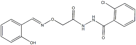 2-chloro-N'-({[(2-hydroxybenzylidene)amino]oxy}acetyl)benzohydrazide Struktur