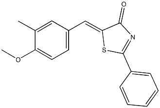 5-(4-methoxy-3-methylbenzylidene)-2-phenyl-1,3-thiazol-4(5H)-one Struktur