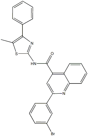 2-(3-bromophenyl)-N-(5-methyl-4-phenyl-1,3-thiazol-2-yl)-4-quinolinecarboxamide Struktur