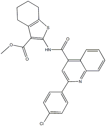 methyl 2-({[2-(4-chlorophenyl)-4-quinolinyl]carbonyl}amino)-4,5,6,7-tetrahydro-1-benzothiophene-3-carboxylate Struktur