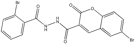 6-bromo-N'-(2-bromobenzoyl)-2-oxo-2H-chromene-3-carbohydrazide Struktur