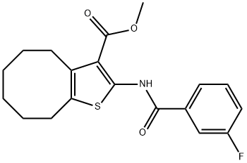 methyl 2-[(3-fluorobenzoyl)amino]-4,5,6,7,8,9-hexahydrocycloocta[b]thiophene-3-carboxylate Struktur