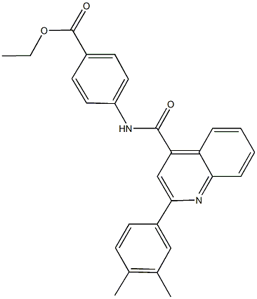 ethyl 4-({[2-(3,4-dimethylphenyl)-4-quinolinyl]carbonyl}amino)benzoate Struktur