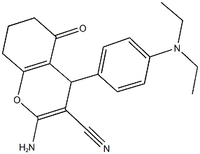 2-amino-4-[4-(diethylamino)phenyl]-5-oxo-5,6,7,8-tetrahydro-4H-chromene-3-carbonitrile Struktur