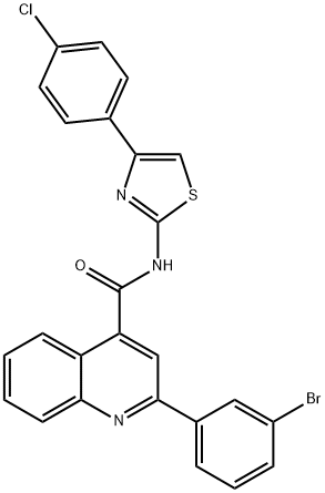 2-(3-bromophenyl)-N-[4-(4-chlorophenyl)-1,3-thiazol-2-yl]-4-quinolinecarboxamide Struktur