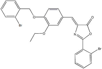 4-{4-[(2-bromobenzyl)oxy]-3-ethoxybenzylidene}-2-(2-bromophenyl)-1,3-oxazol-5(4H)-one Struktur