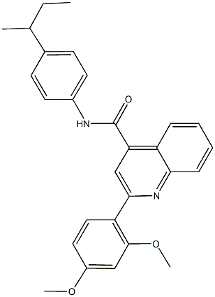 N-(4-sec-butylphenyl)-2-(2,4-dimethoxyphenyl)-4-quinolinecarboxamide Struktur