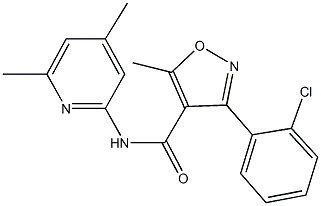 3-(2-chlorophenyl)-N-(4,6-dimethyl-2-pyridinyl)-5-methyl-4-isoxazolecarboxamide Struktur