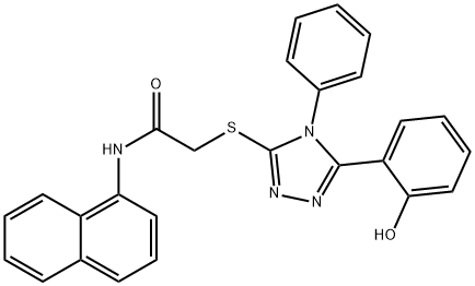 2-{[5-(2-hydroxyphenyl)-4-phenyl-4H-1,2,4-triazol-3-yl]sulfanyl}-N-(1-naphthyl)acetamide Struktur