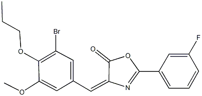 4-(3-bromo-5-methoxy-4-propoxybenzylidene)-2-(3-fluorophenyl)-1,3-oxazol-5(4H)-one Struktur