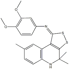 N-(3,4-dimethoxyphenyl)-N-(4,4,8-trimethyl-4,5-dihydro-1H-[1,2]dithiolo[3,4-c]quinolin-1-ylidene)amine Struktur