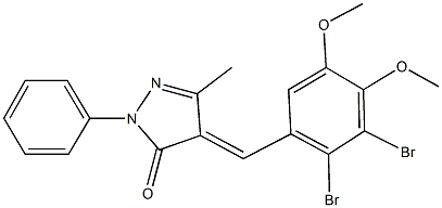 4-(2,3-dibromo-4,5-dimethoxybenzylidene)-5-methyl-2-phenyl-2,4-dihydro-3H-pyrazol-3-one Struktur