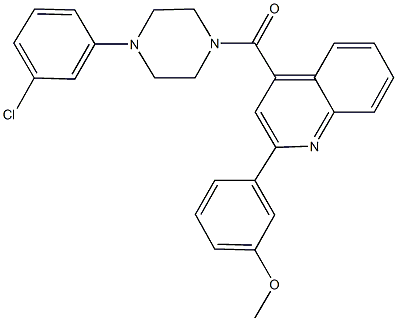 4-{[4-(3-chlorophenyl)-1-piperazinyl]carbonyl}-2-(3-methoxyphenyl)quinoline Struktur