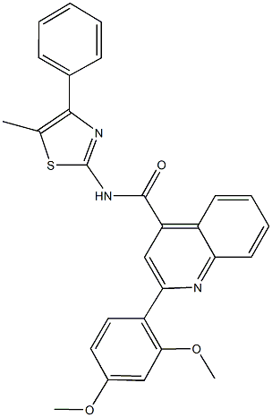 2-(2,4-dimethoxyphenyl)-N-(5-methyl-4-phenyl-1,3-thiazol-2-yl)-4-quinolinecarboxamide Struktur