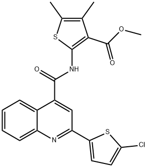 methyl 2-({[2-(5-chloro-2-thienyl)-4-quinolinyl]carbonyl}amino)-4,5-dimethyl-3-thiophenecarboxylate Struktur