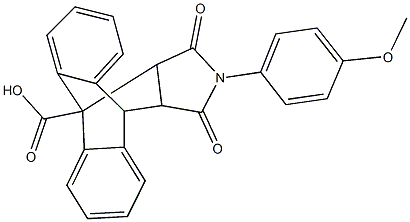 17-(4-methoxyphenyl)-16,18-dioxo-17-azapentacyclo[6.6.5.0~2,7~.0~9,14~.0~15,19~]nonadeca-2,4,6,9,11,13-hexaene-1-carboxylic acid Struktur