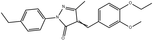 4-(4-ethoxy-3-methoxybenzylidene)-2-(4-ethylphenyl)-5-methyl-2,4-dihydro-3H-pyrazol-3-one Struktur