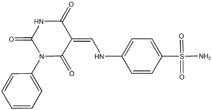 4-{[(2,4,6-trioxo-1-phenyltetrahydro-5(2H)-pyrimidinylidene)methyl]amino}benzenesulfonamide Struktur