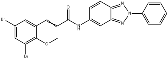 3-(3,5-dibromo-2-methoxyphenyl)-N-(2-phenyl-2H-1,2,3-benzotriazol-5-yl)acrylamide Struktur