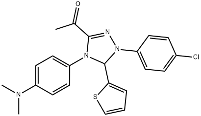 1-[1-(4-chlorophenyl)-4-[4-(dimethylamino)phenyl]-5-(2-thienyl)-4,5-dihydro-1H-1,2,4-triazol-3-yl]ethanone Struktur