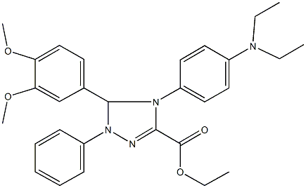 ethyl 4-[4-(diethylamino)phenyl]-5-(3,4-dimethoxyphenyl)-1-phenyl-4,5-dihydro-1H-1,2,4-triazole-3-carboxylate Struktur