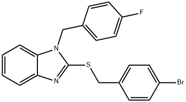 4-bromobenzyl 1-(4-fluorobenzyl)-1H-benzimidazol-2-yl sulfide Struktur