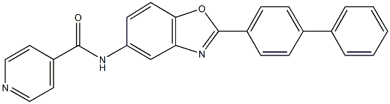 N-(2-[1,1'-biphenyl]-4-yl-1,3-benzoxazol-5-yl)isonicotinamide Struktur