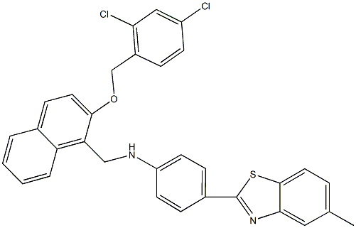 N-({2-[(2,4-dichlorobenzyl)oxy]-1-naphthyl}methyl)-4-(5-methyl-1,3-benzothiazol-2-yl)aniline Struktur