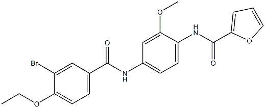 N-{4-[(3-bromo-4-ethoxybenzoyl)amino]-2-methoxyphenyl}-2-furamide Struktur