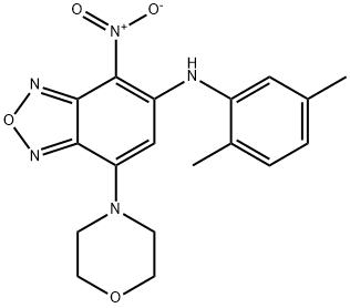 5-(2,5-dimethylanilino)-4-nitro-7-(4-morpholinyl)-2,1,3-benzoxadiazole Struktur