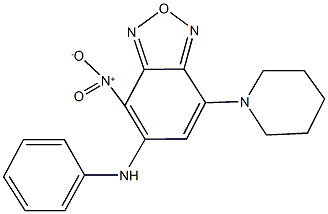 5-anilino-4-nitro-7-(1-piperidinyl)-2,1,3-benzoxadiazole Struktur