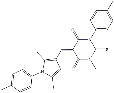 5-{[2,5-dimethyl-1-(4-methylphenyl)-1H-pyrrol-3-yl]methylene}-1-methyl-3-(4-methylphenyl)-2-thioxodihydro-4,6(1H,5H)-pyrimidinedione Struktur