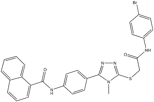 N-[4-(5-{[2-(4-bromoanilino)-2-oxoethyl]sulfanyl}-4-methyl-4H-1,2,4-triazol-3-yl)phenyl]-1-naphthamide Struktur