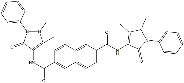 N~2~,N~6~-bis(1,5-dimethyl-3-oxo-2-phenyl-2,3-dihydro-1H-pyrazol-4-yl)-2,6-naphthalenedicarboxamide Struktur