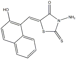 3-amino-5-[(2-hydroxy-1-naphthyl)methylene]-2-thioxo-1,3-thiazolidin-4-one Struktur