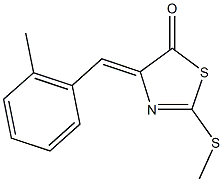 4-(2-methylbenzylidene)-2-(methylsulfanyl)-1,3-thiazol-5(4H)-one Struktur