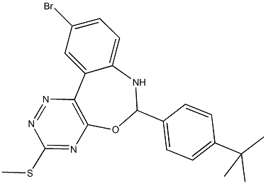 10-bromo-6-(4-tert-butylphenyl)-3-(methylsulfanyl)-6,7-dihydro[1,2,4]triazino[5,6-d][3,1]benzoxazepine Struktur