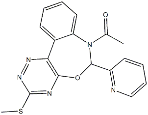 7-acetyl-6-(2-pyridinyl)-6,7-dihydro[1,2,4]triazino[5,6-d][3,1]benzoxazepin-3-yl methyl sulfide Struktur