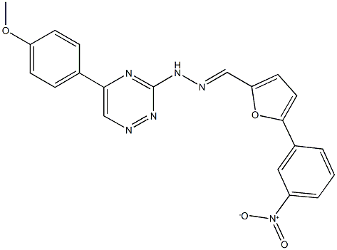 5-{3-nitrophenyl}-2-furaldehyde [5-(4-methoxyphenyl)-1,2,4-triazin-3-yl]hydrazone Struktur