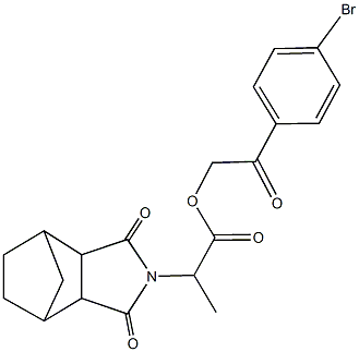 2-(4-bromophenyl)-2-oxoethyl 2-(3,5-dioxo-4-azatricyclo[5.2.1.0~2,6~]dec-4-yl)propanoate Struktur