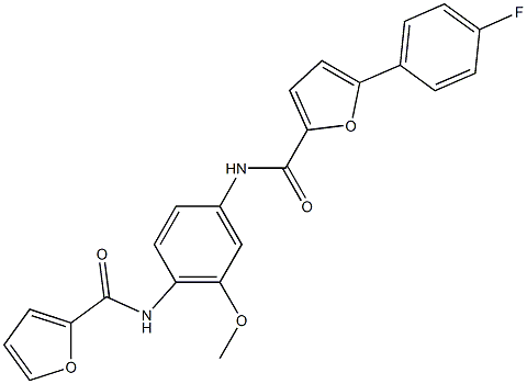 5-(4-fluorophenyl)-N-[4-(2-furoylamino)-3-methoxyphenyl]-2-furamide Struktur