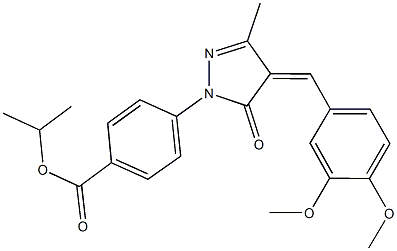 isopropyl 4-[4-(3,4-dimethoxybenzylidene)-3-methyl-5-oxo-4,5-dihydro-1H-pyrazol-1-yl]benzoate Struktur