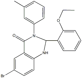 6-bromo-2-(2-ethoxyphenyl)-3-(3-methylphenyl)-2,3-dihydro-4(1H)-quinazolinone Struktur