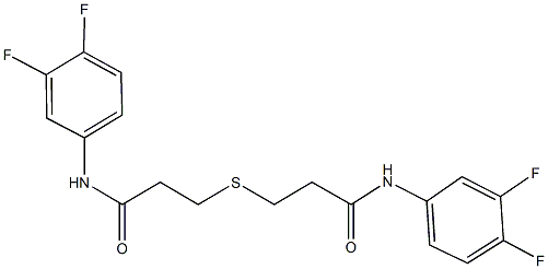 3-{[3-(3,4-difluoroanilino)-3-oxopropyl]sulfanyl}-N-(3,4-difluorophenyl)propanamide Struktur