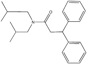 N,N-diisobutyl-3,3-diphenylpropanamide Struktur