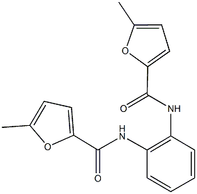 5-methyl-N-{2-[(5-methyl-2-furoyl)amino]phenyl}-2-furamide Struktur