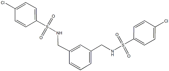 4-chloro-N-[3-({[(4-chlorophenyl)sulfonyl]amino}methyl)benzyl]benzenesulfonamide Struktur