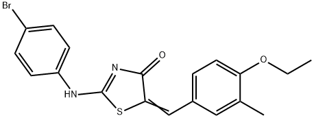 2-[(4-bromophenyl)imino]-5-(4-ethoxy-3-methylbenzylidene)-1,3-thiazolidin-4-one Struktur